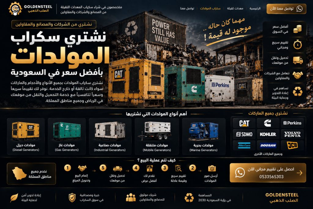 نشتري سكراب المولدات ​