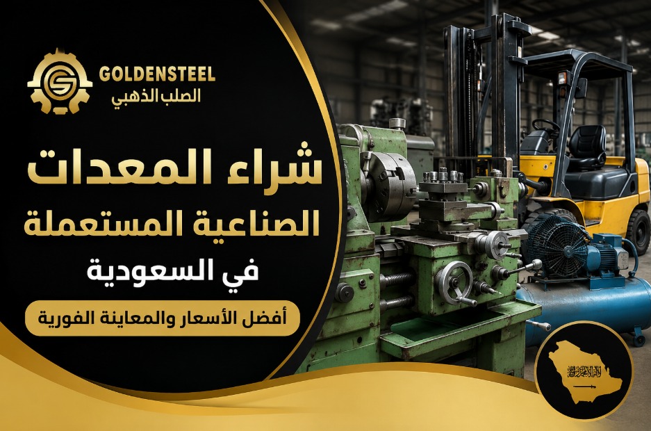 شراء المعدات الصناعية المستعملة في السعودية من شركة الصلب الذهبي بأفضل الأسعار والمعاينة الفورية.